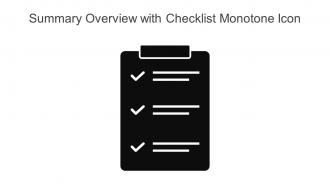 Summary Overview With Checklist Monotone Icon In Powerpoint Pptx Png And Editable Eps Format