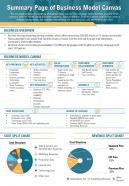 Summary page of business model canvas presentation report infographic ppt pdf document