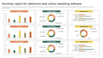 Summary Report For Determine Best Online Marketing Software Survey SS