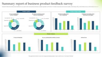 Summary Report Of Business Product Feedback Survey Survey SS