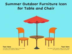 Summer outdoor furniture icon for table and chair