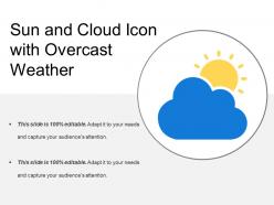 Sun and cloud icon with overcast weather