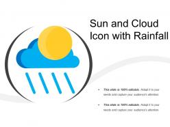 Sun and cloud icon with rainfall