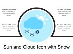 Sun and cloud icon with snow