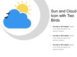 Sun and cloud icon with two birds