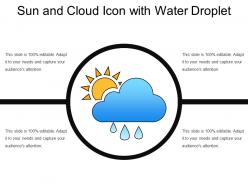 Sun and cloud icon with water droplet