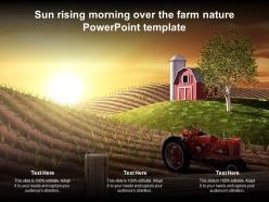 Sun rising morning over the farm nature powerpoint template