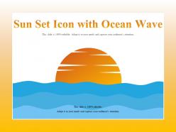 Sun set icon with ocean wave