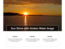 Sun shine with golden water image