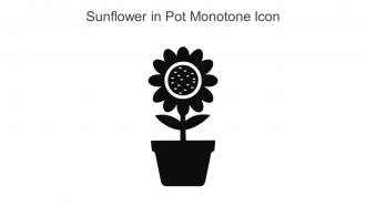 Sunflower In Pot Monotone Icon In Powerpoint Pptx Png And Editable Eps Format