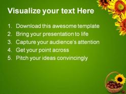 Sunflower with chestnuts nature powerpoint templates and powerpoint backgrounds 0311
