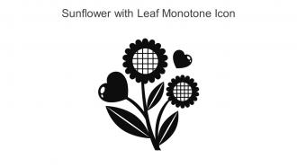 Sunflower With Leaf Monotone Icon In Powerpoint Pptx Png And Editable Eps Format
