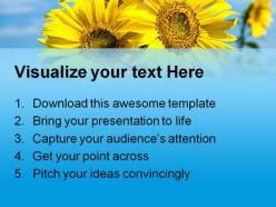 Sunflowers family nature powerpoint templates and powerpoint backgrounds 0211