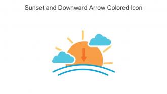 Sunset And Downward Arrow Colored Icon In Powerpoint Pptx Png And Editable Eps Format