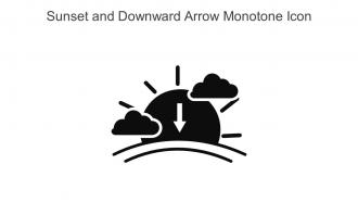 Sunset And Downward Arrow Monotone Icon In Powerpoint Pptx Png And Editable Eps Format