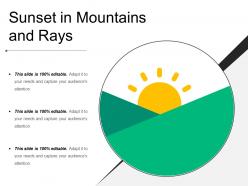 Sunset in mountains and rays