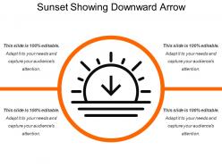 Sunset showing downward arrow