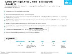 Suntory beverage and food limited business unit asia 2018