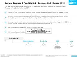 Suntory beverage and food limited business unit europe 2018