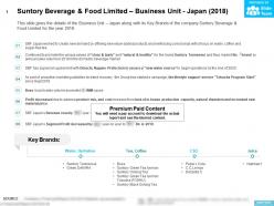 Suntory beverage and food limited business unit japan 2018