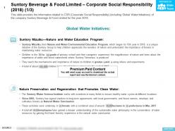 Suntory beverage and food limited corporate social responsibility 2018