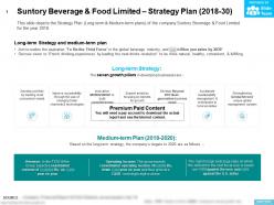 Suntory beverage and food limited strategy plan 2018-30