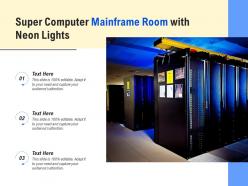 Super computer mainframe room with neon lights