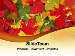 Super nature powerpoint templates autumn leaves image ppt design