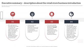 Supermarket Business Plan Executive Summary Description About The Retail Store Business BP SS