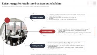 Supermarket Business Plan Exit Strategy For Retail Store Business Stakeholders BP SS