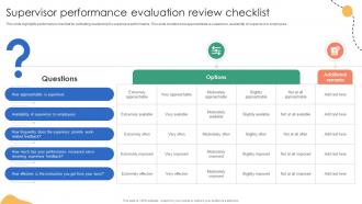 Supervisor Performance Evaluation Review Checklist