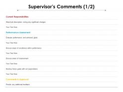 Supervisors comments 1 2 ppt powerpoint presentation show model