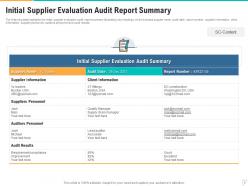 Supplier audit report powerpoint ppt template bundles