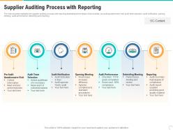 Supplier auditing process with reporting