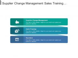 Supplier change management sales training human resource management cpb