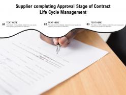 Supplier completing approval stage of contract life cycle management