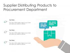 Supplier Distributing Products To Procurement Department