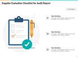 Supplier evaluation checklist for audit report