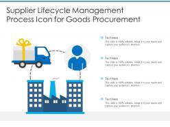 Supplier lifecycle management process icon for goods procurement