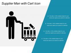 Supplier man with cart icon