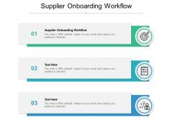 Supplier onboarding workflow ppt powerpoint presentation professional display cpb