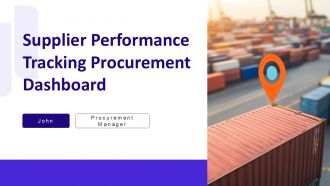 Supplier Performance Tracking Procurement Dashboard PPT Guidelines AT