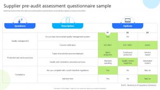 Supplier Pre Audit Assessment Enhancing Business Credibility With Supplier Audit