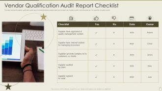 Vendor Qualification Audit Report Checklist