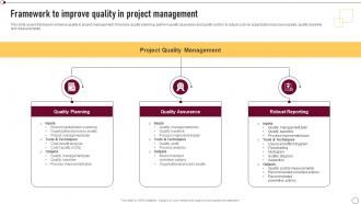 Supplier Quality Management Framework To Improve Quality In Project Management Strategy SS V