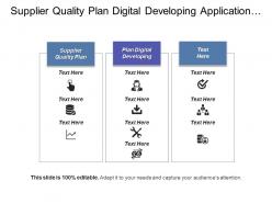 Supplier quality plan digital developing application development management cpb