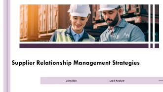 Supplier Relationship Management Strategies PPT Sample AT