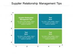 Supplier relationship management tips ppt powerpoint presentation infographic template files cpb
