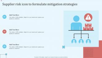 Supplier Risk Icon To Formulate Mitigation Strategies