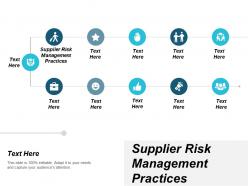 Supplier risk management practices ppt powerpoint presentation icon design inspiration cpb